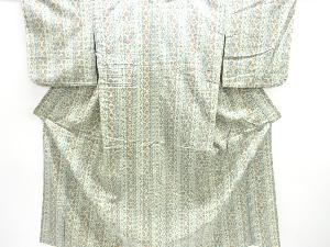 幾何学模様織り出し手織り紬単衣着物